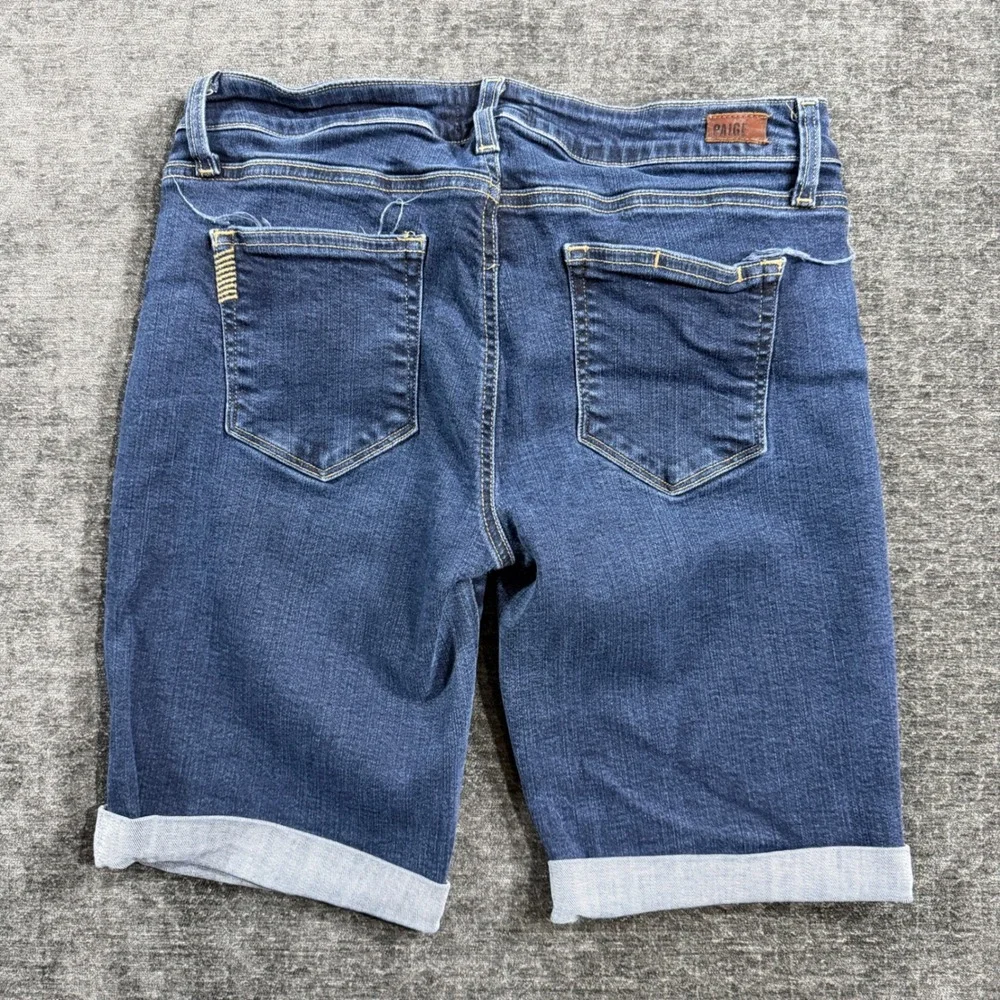 Paige Kimmie Dark Wash Cuffed Denim Bermuda Shorts Size‎ 29 WJ507